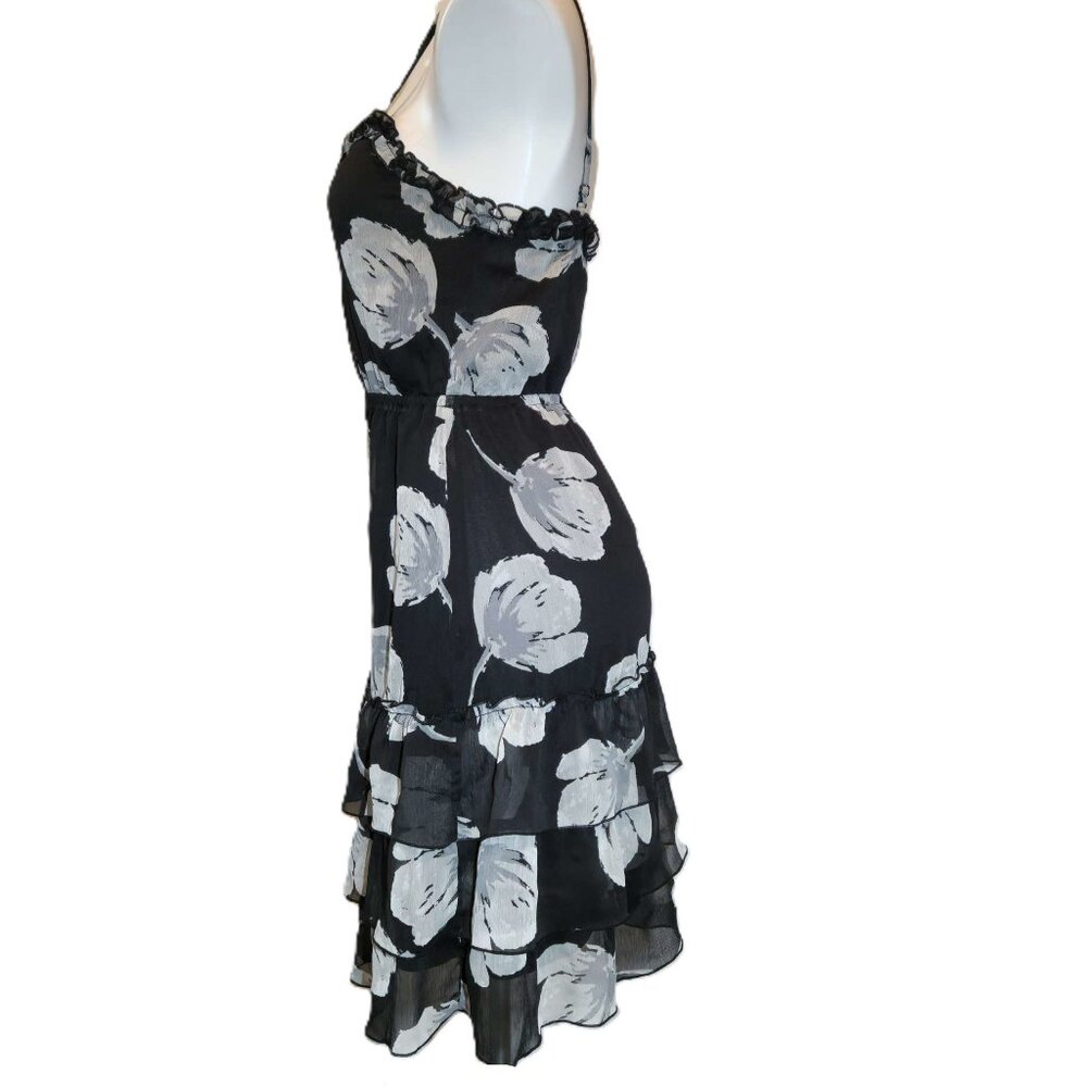 ❤️ 4/$20 Old Navy dress Women's XS Black gray flower Adjustable spaghetti straps - Picture 10 of 13